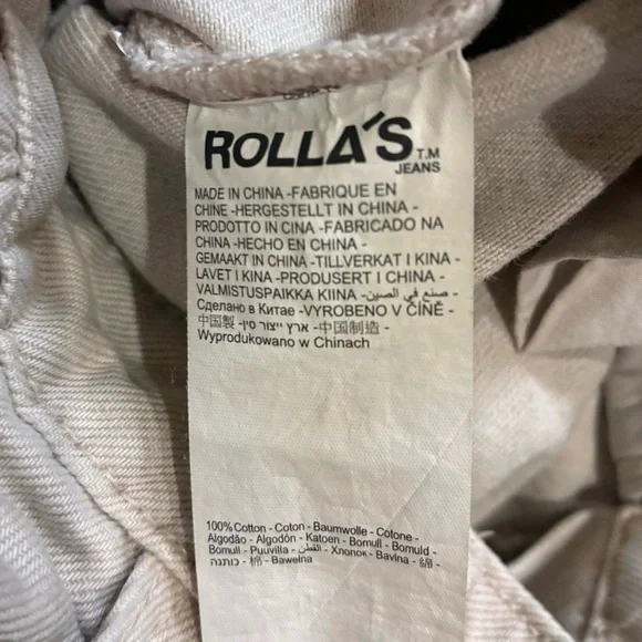 ROLLA'S High Rise Straight Jeans Cream - Picture 7 of 8